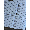 Thassos white octave long octagon polished marble mosaic tile featuring white hexagonal tiles with gray accent squares