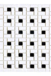 Thassos White Pinwheel Mosaic (w/ Black) Mosaic Marble Polished or Honed