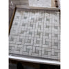 Thassos white pinwheel mosaic marble tile with white and gray woven basketweave pattern polished or honed finish