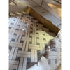 Thassos white stanza mosaic marble tile with white and gray woven interlocking polished or honed pattern