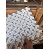 Thassos white stanza mosaic marble with white and gray basketweave pattern polished or honed finish