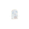 Iridescent moonstone crystal tower set against Tundra Gray Marble Pencil Liner