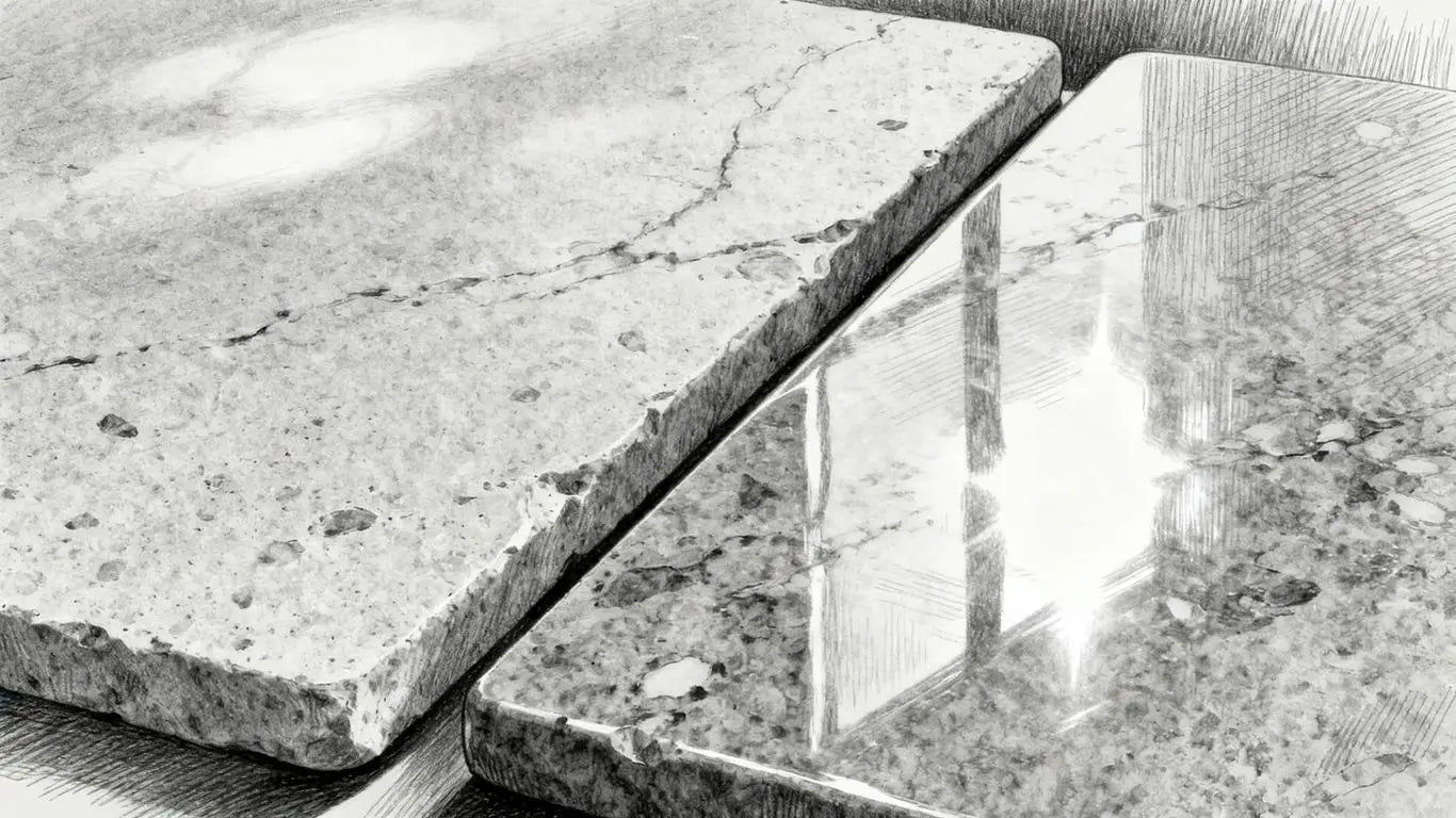 Close up of stone finishes
