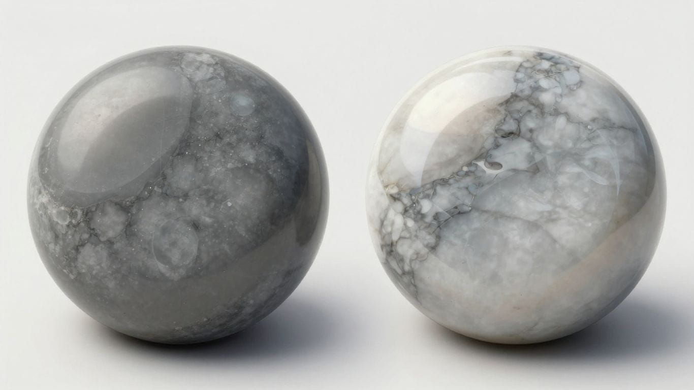 Honed vs polished marble finishes sketch.