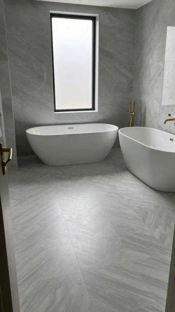 Herringbone Pattern in Soft Gray
