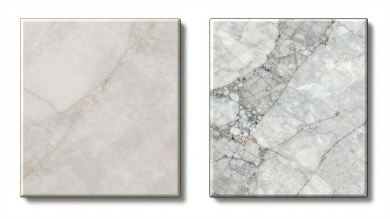 Honed vs polished marble finishes sketch