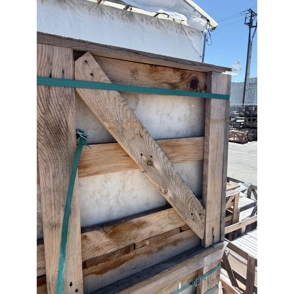 Wooden shipping crate for Valencia Travertine 18X18 Filled and Honed tile packaging