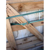 Wooden-framed marble slab secured with green strapping for Valencia Travertine 18x18