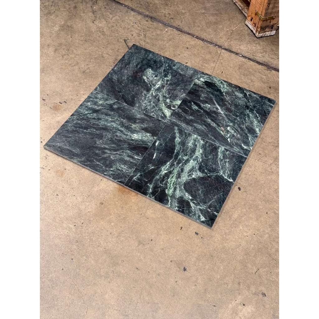 Square green marble tile from Verde Alpi Green Marble 12X12 Polished collection