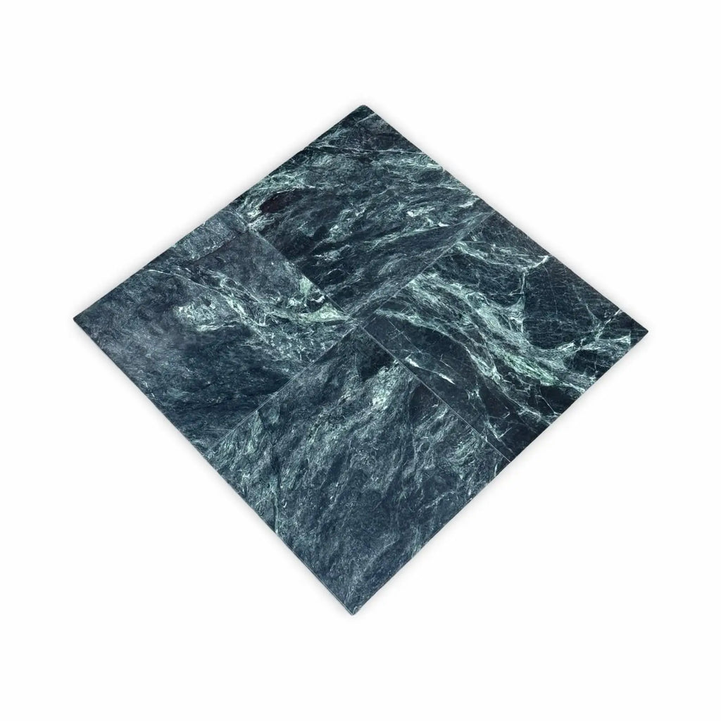 Square green marble tile pattern for Verde Alpi Green Marble 12X12 Polished product