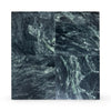 Square of dark green polished Verde Alpi Green Marble tiles for elegant flooring