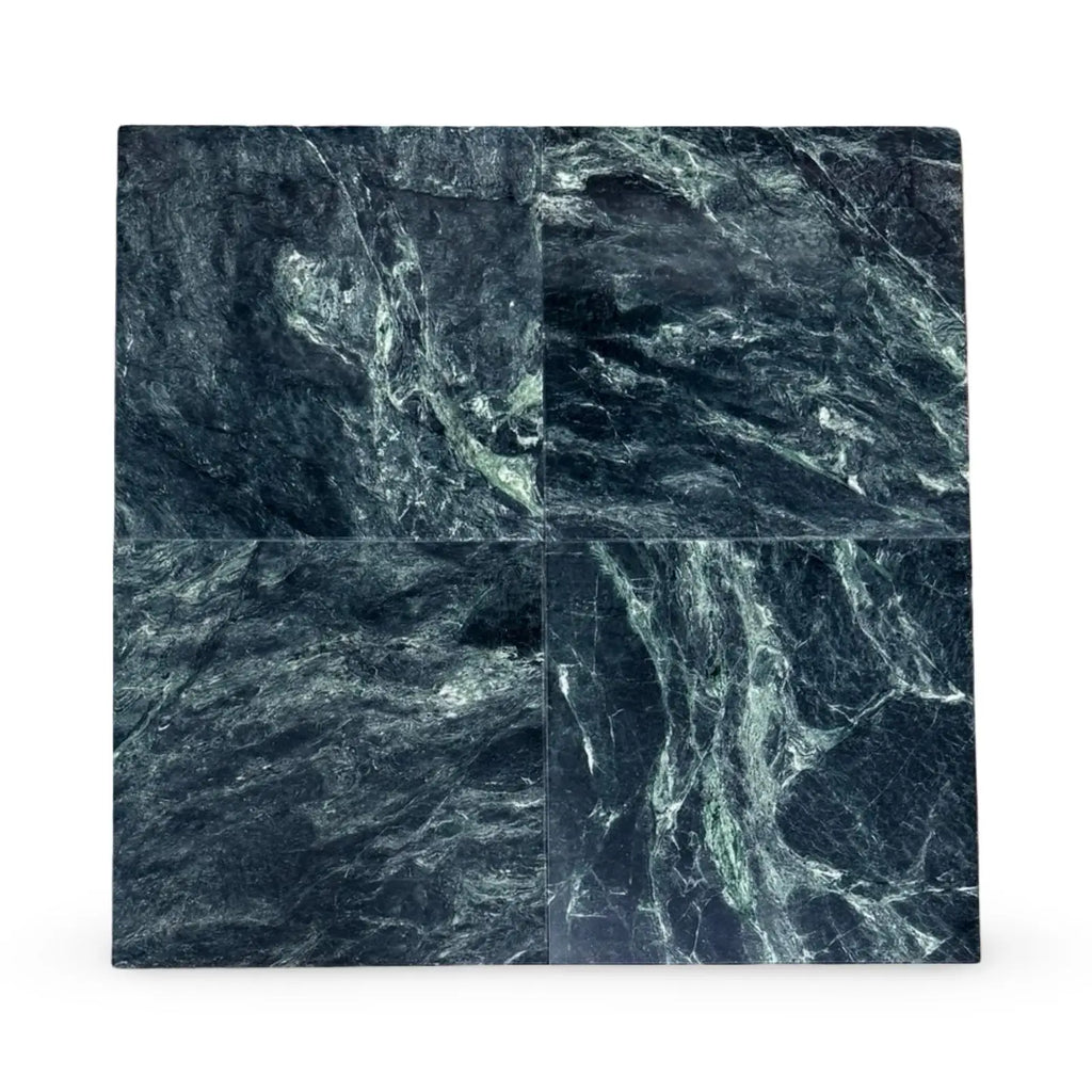 Dark green marble tile square from Verde Alpi Green Marble 12X12 Polished collection