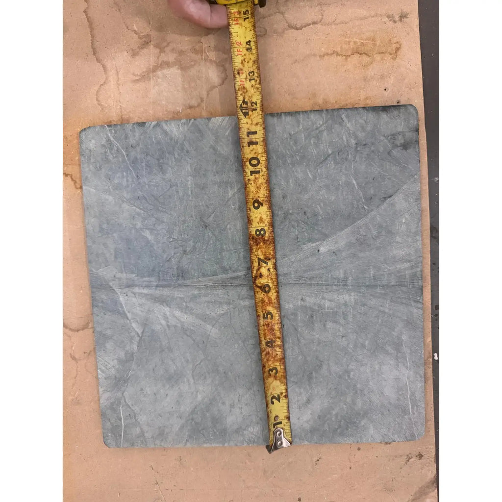 Square gray stone tile from Verde Alpi Green Marble Tumbled collection