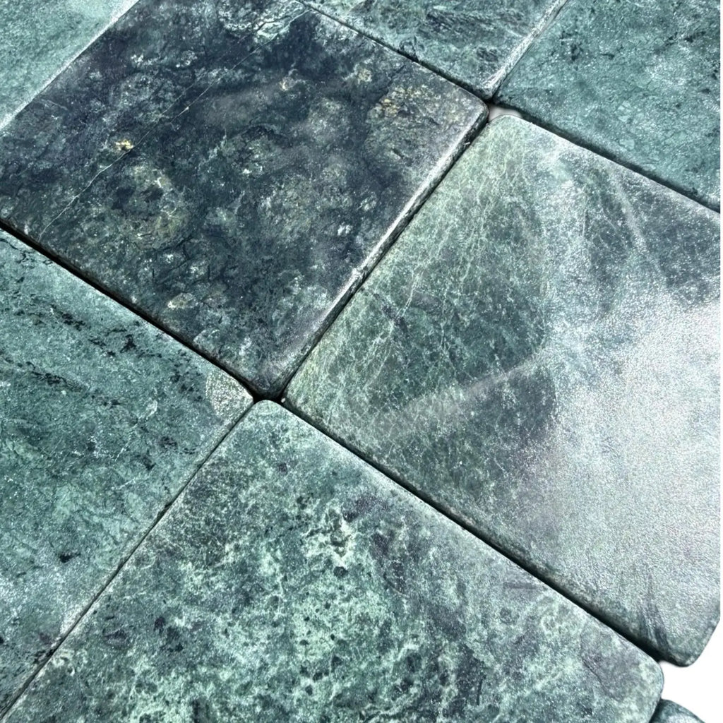 Green marble tile pattern for Verde Alpi Green Marble Tumbled product display