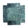 Green marble tile arrangement from Verde Alpi Green Marble Tumbled collection
