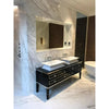 Double sink vanity featuring Volakas Marble polished tile with marble countertops