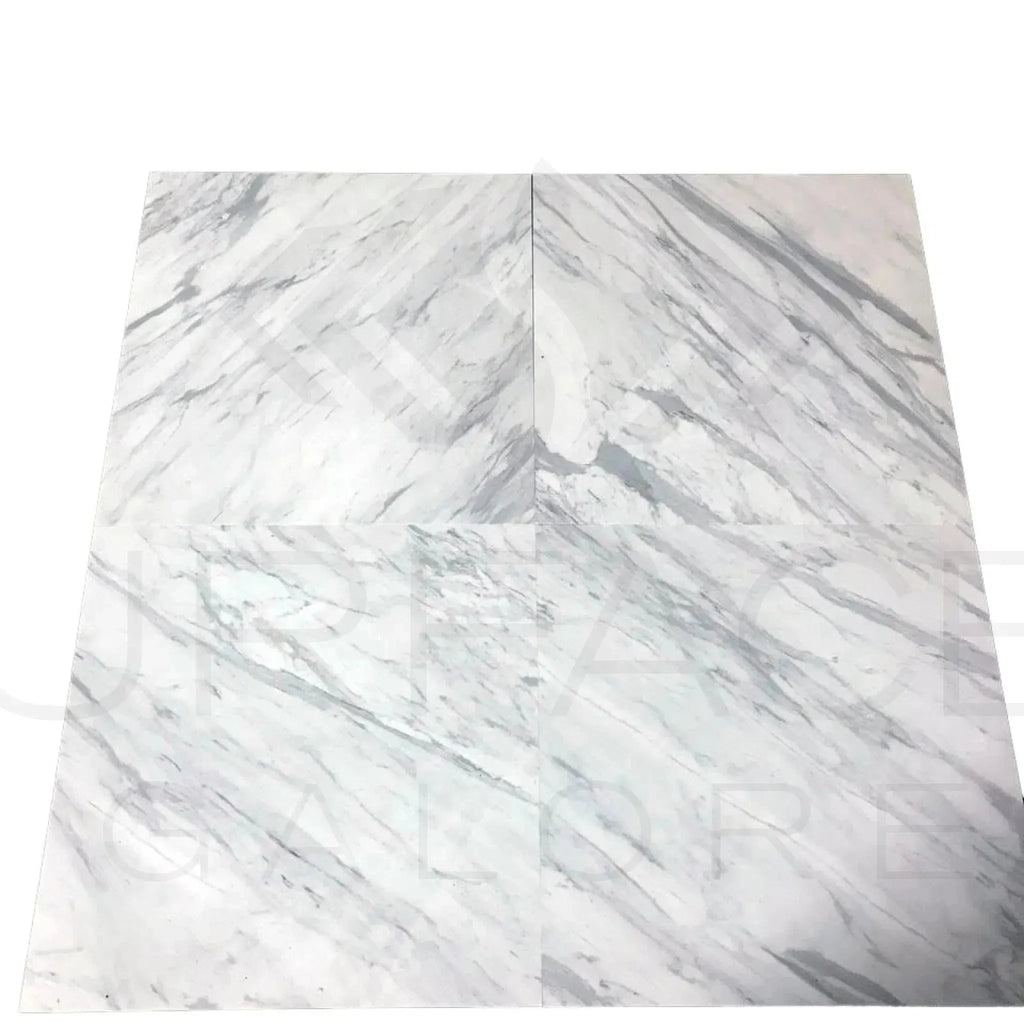 White Volakas Marble tiles 24X24 polished, ideal for elegant flooring solutions