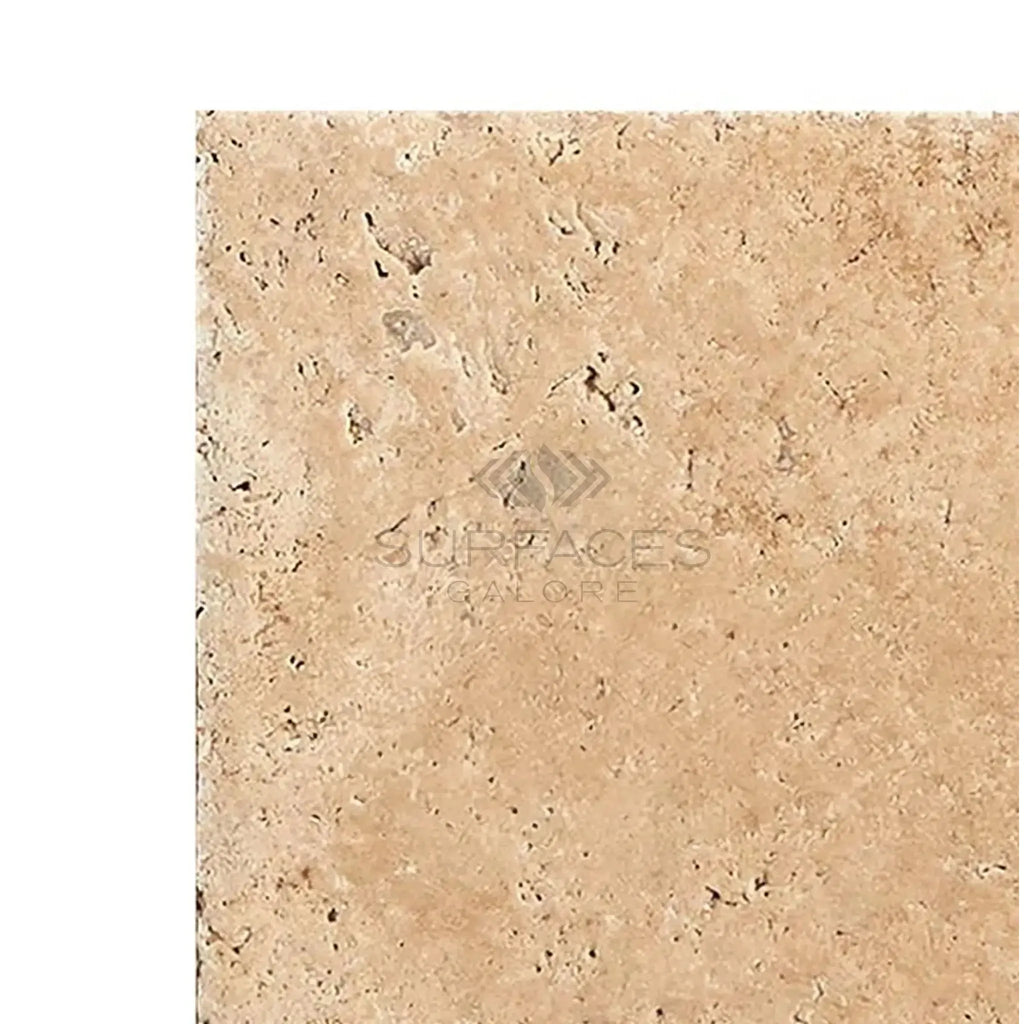 Beige Travertine tile from Walnut Travertine 16X16 Unfilled, Brushed, and Chiseled-Edge