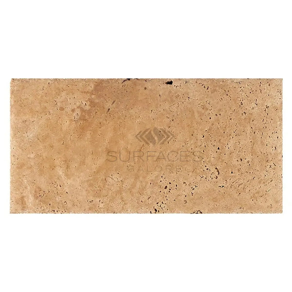 Walnut Travertine 16X24 Unfilled, Brushed and Chiseled-Edge Rectangular Tile