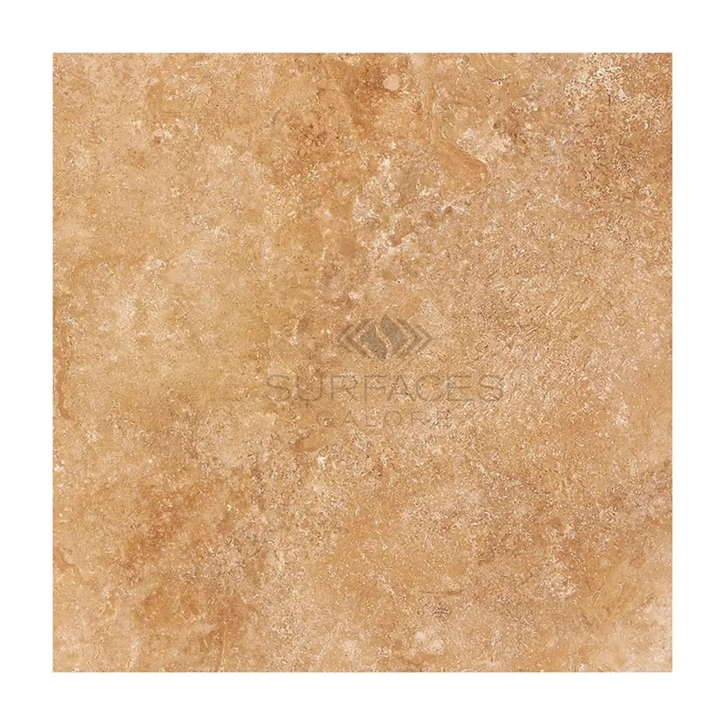 Square textured tan tile from Walnut Travertine 18X18 Filled and Polished or Honed