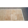 Beige Walnut Travertine 18x18 tile with white grout, polished or honed finish