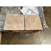 Square beige floor tiles in Walnut Travertine 6X6 Tumbled design ideal for decor