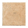 Beige travertine tile from the Walnut Travertine 8X8 collection, unfilled and brushed