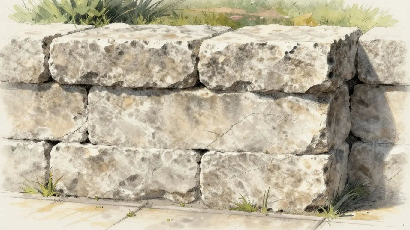 Limestone blocks in a sketch style