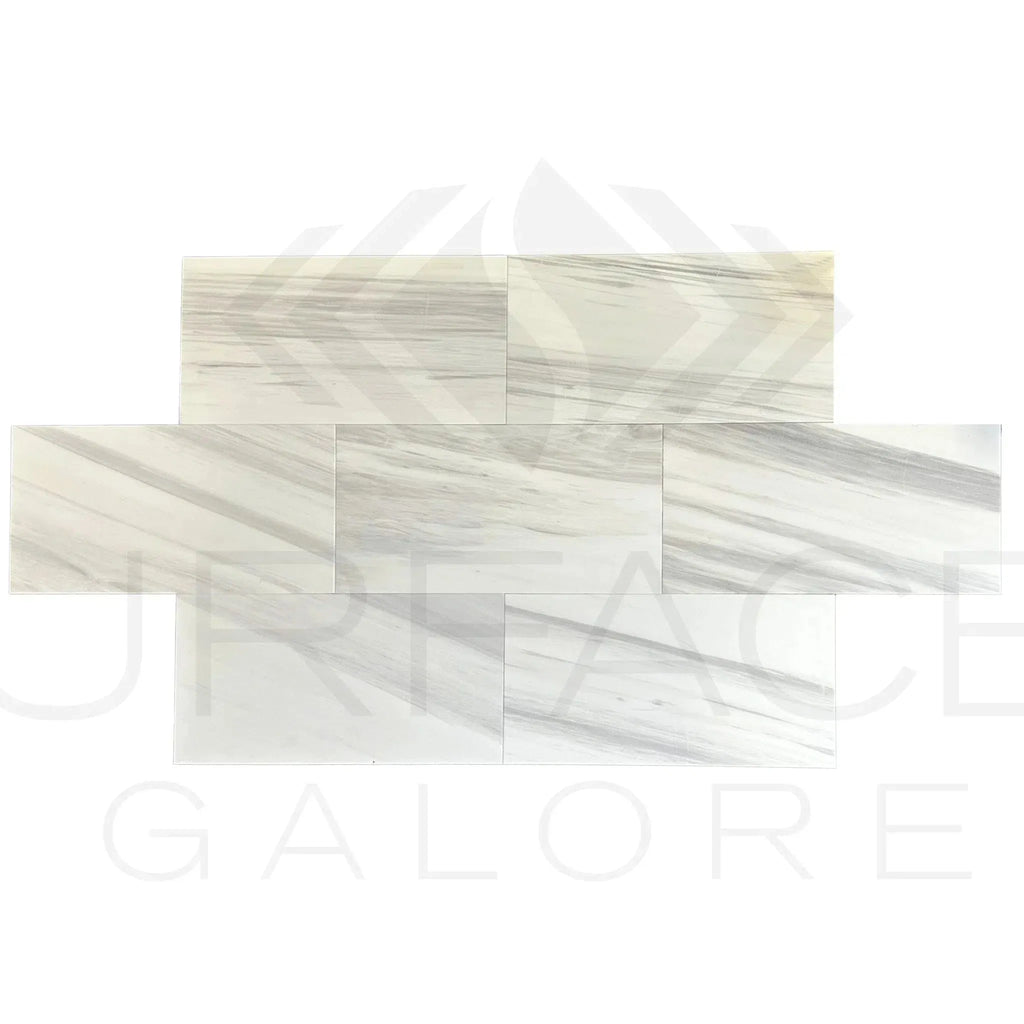 White Dolomite with Gray Light Marble Mosaic Tile 12X24 Polished for elegant interiors