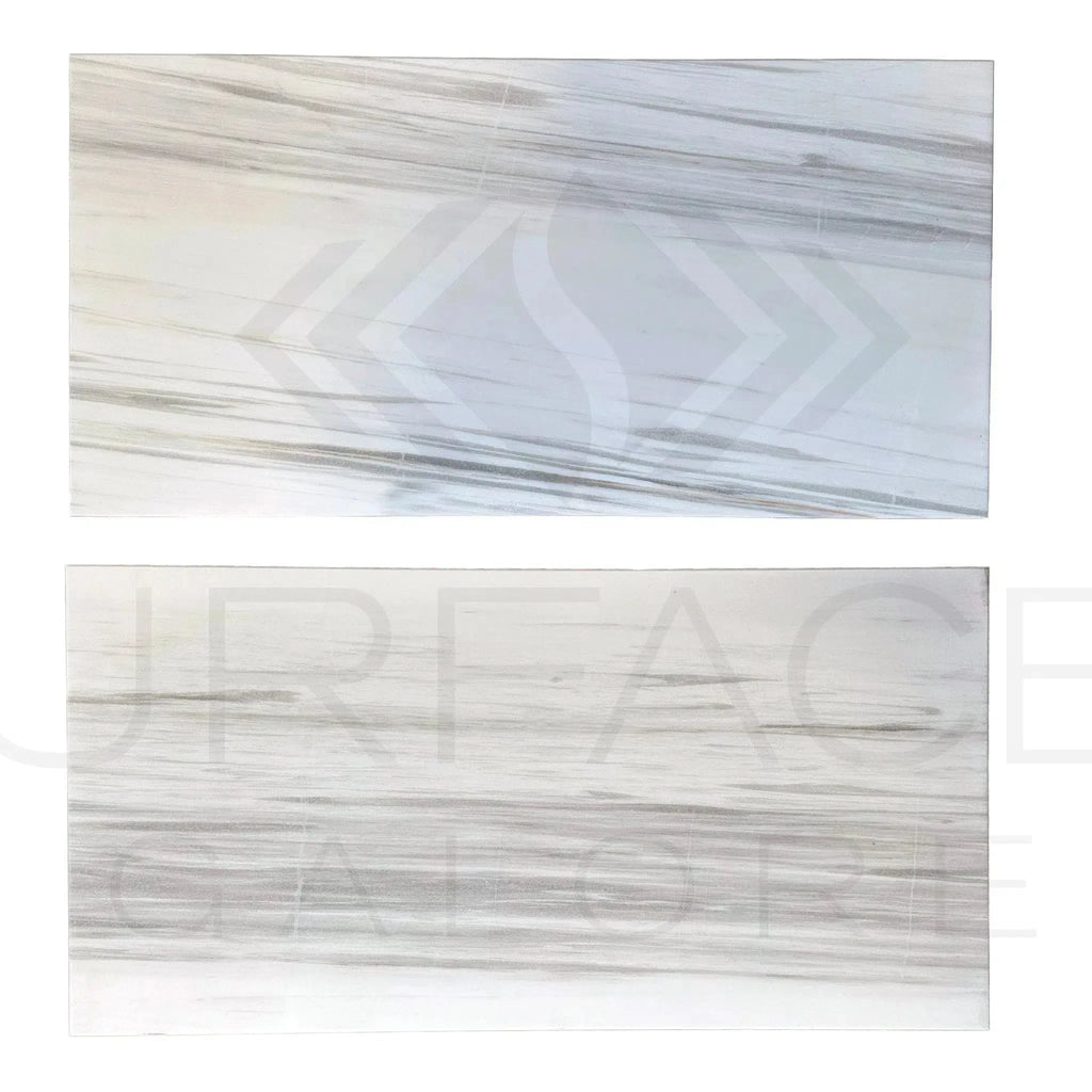 Two marble slabs of White Dolomite with Gray Light 12X24 Polished Tile