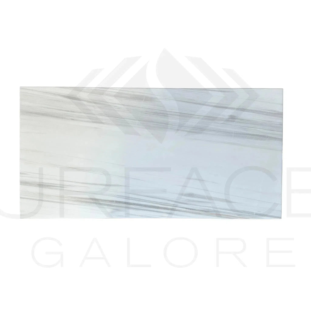 White Dolomite tile featuring a white marble slab with elegant gray veining