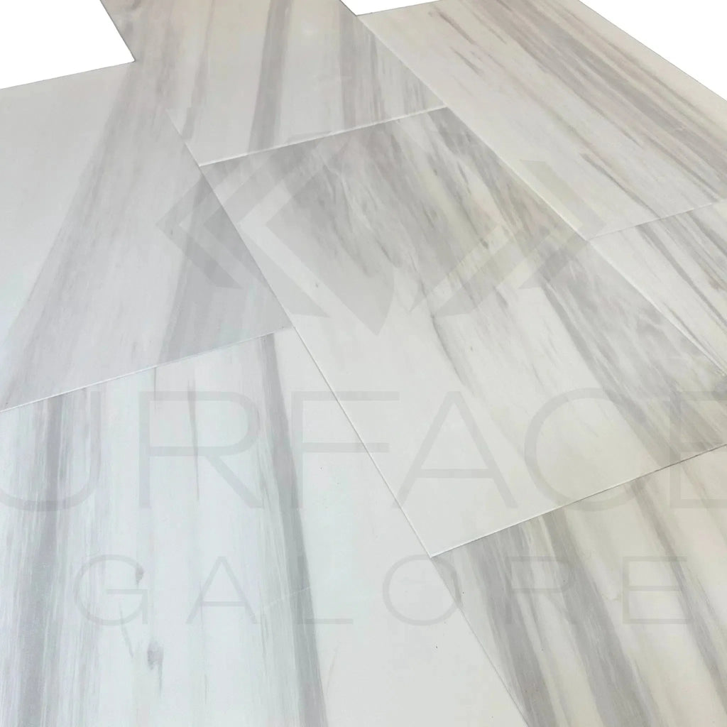 White Dolomite with Gray Light 12X24 Polished Tile showcasing white marble-patterned design