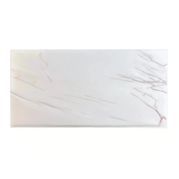 Rectangular white marble slab from White Dolomite with Red 12X24 Polished Tile