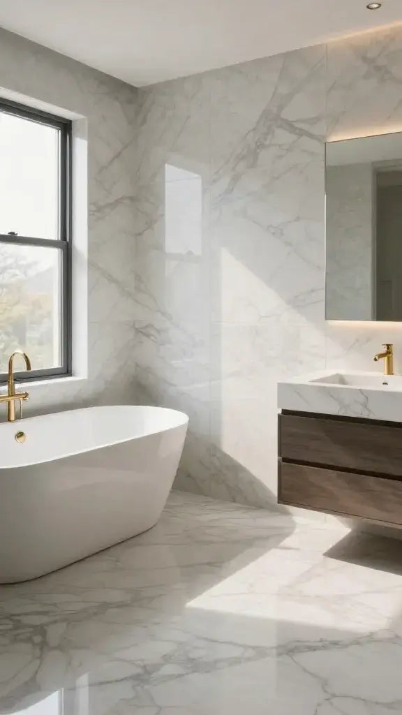 Classic White Carrara in the Master Bath