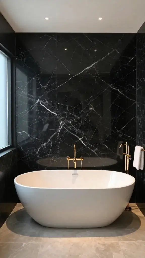 Dramatic Black Nero Marquina Feature Walls