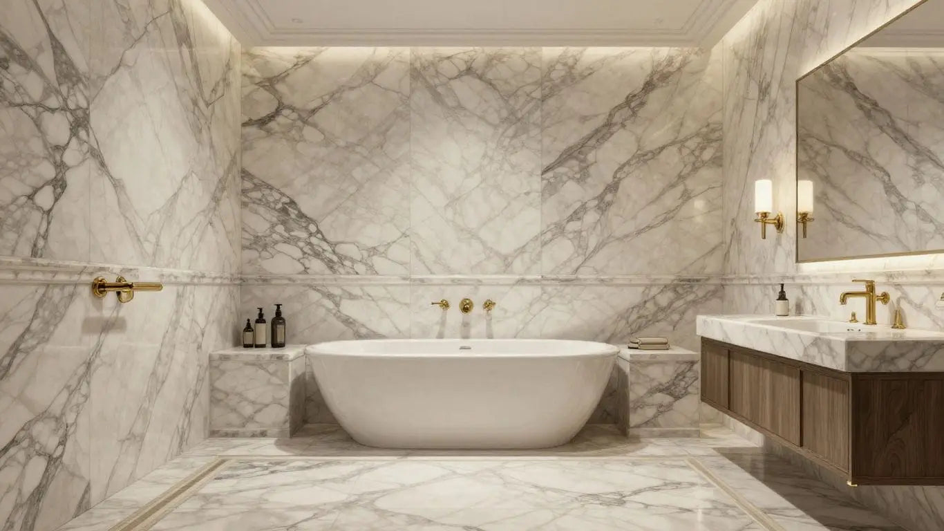 Elegant marble bathroom tile designs sketch.