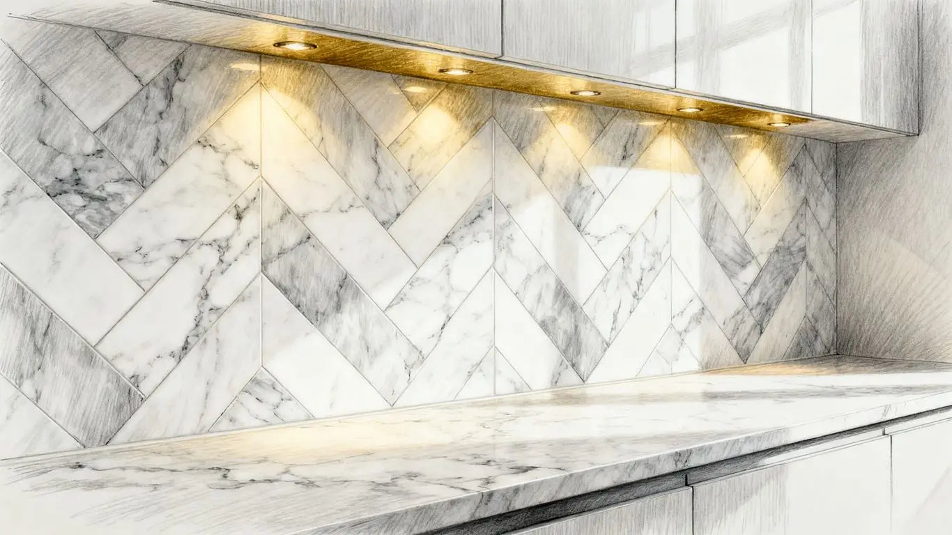 Creative stone installation in modern home