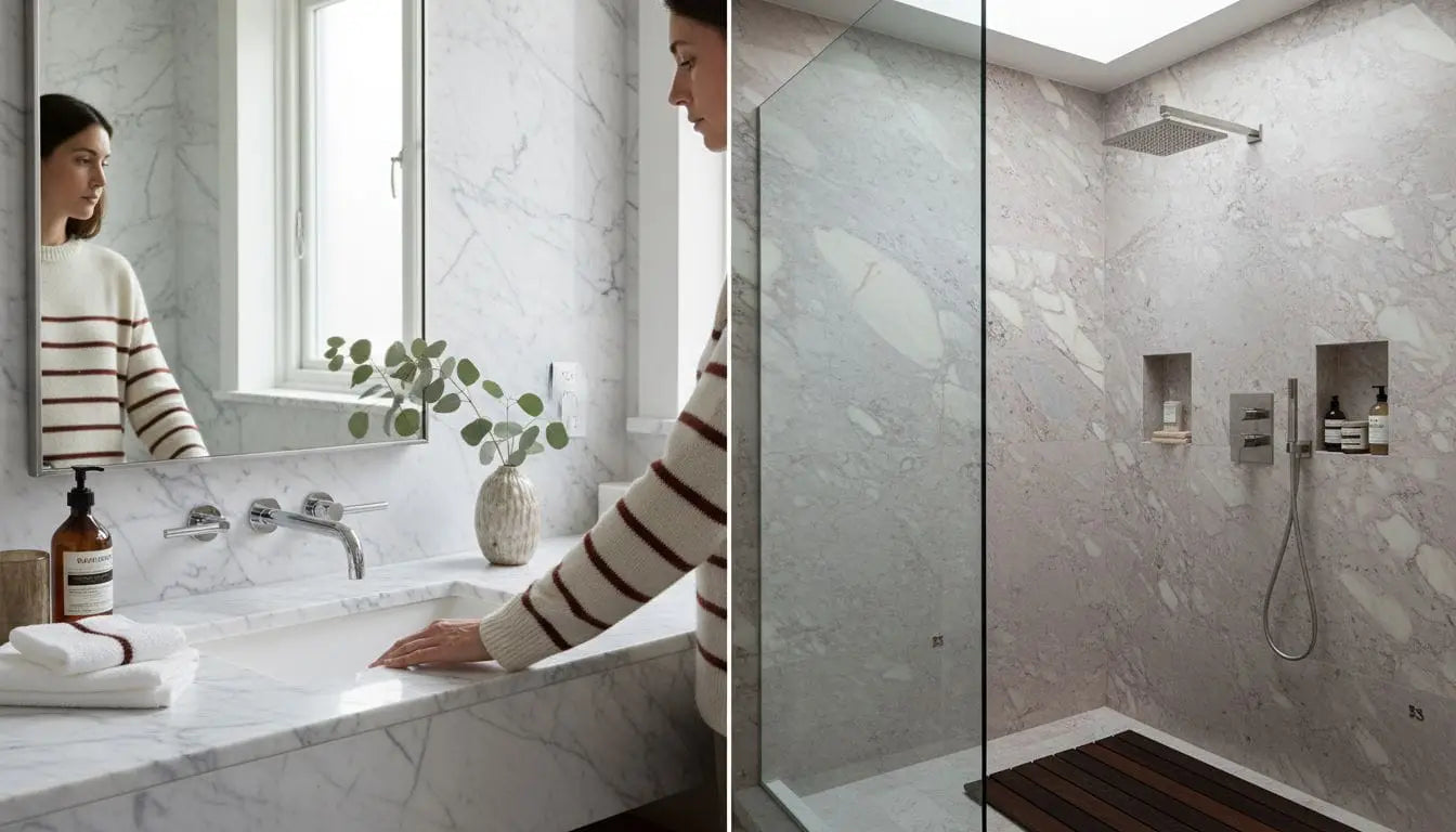 marble types bathroom