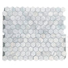 Hexagonal marble mosaic tile sheet of White Marble Bianco Venato for elegant decor