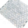 White Marble Bianco Venato 2 inch Hexagon Honed Mosaic Tile Sheet for elegant interiors