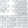 White Marble Bianco Venato 2X4 Deep-Beveled Honed Brick Mosaic Tile 55 Sq.Ft. $6.18/Sq.Ft