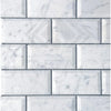 White Marble Bianco Venato 2X4 Deep-Beveled Honed Brick Mosaic Tile for elegant designs
