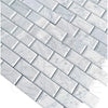 White Marble Bianco Venato 2X4 Deep-Beveled Honed Brick Mosaic Tile Display Image