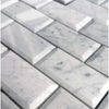 White Marble Bianco Venato Deep-Beveled Honed Brick Mosaic Tile 55 Sq.Ft