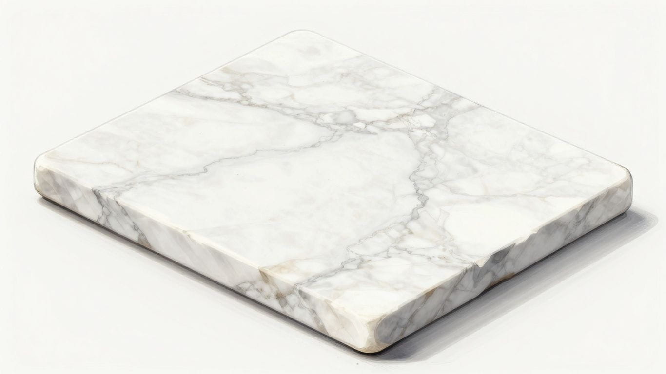 Sketch of white Thassos marble slabs.