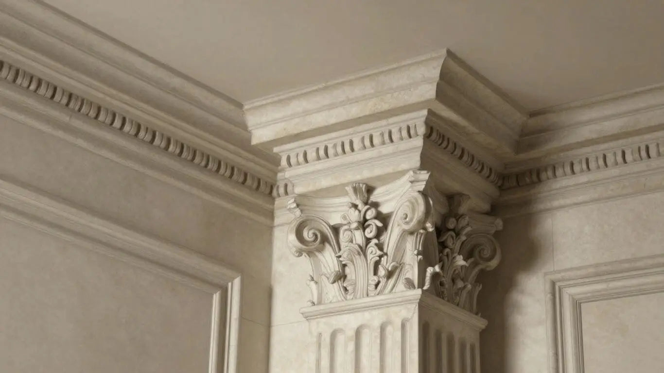Elegant limestone molding detail sketch
