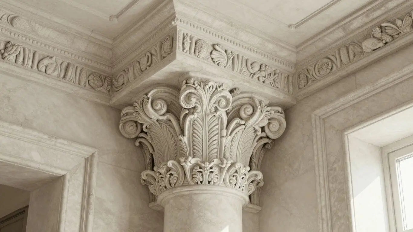 Elegant limestone molding sketch