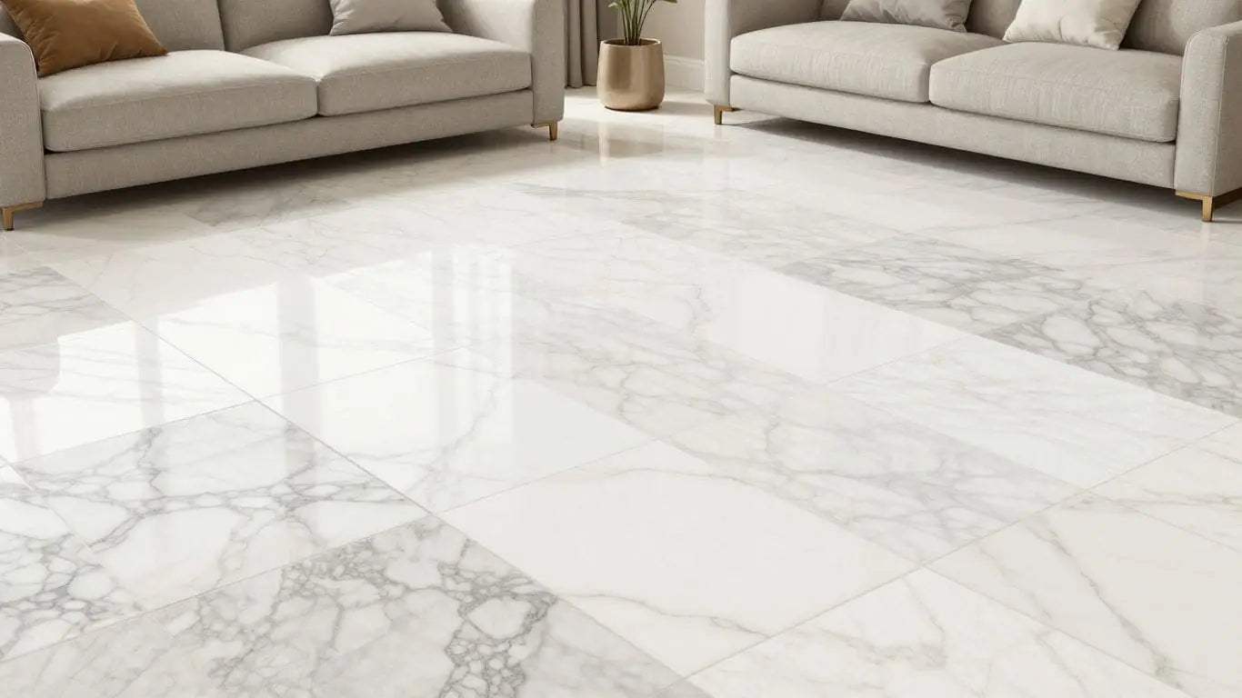 Sketch of marble tiles in a modern living space