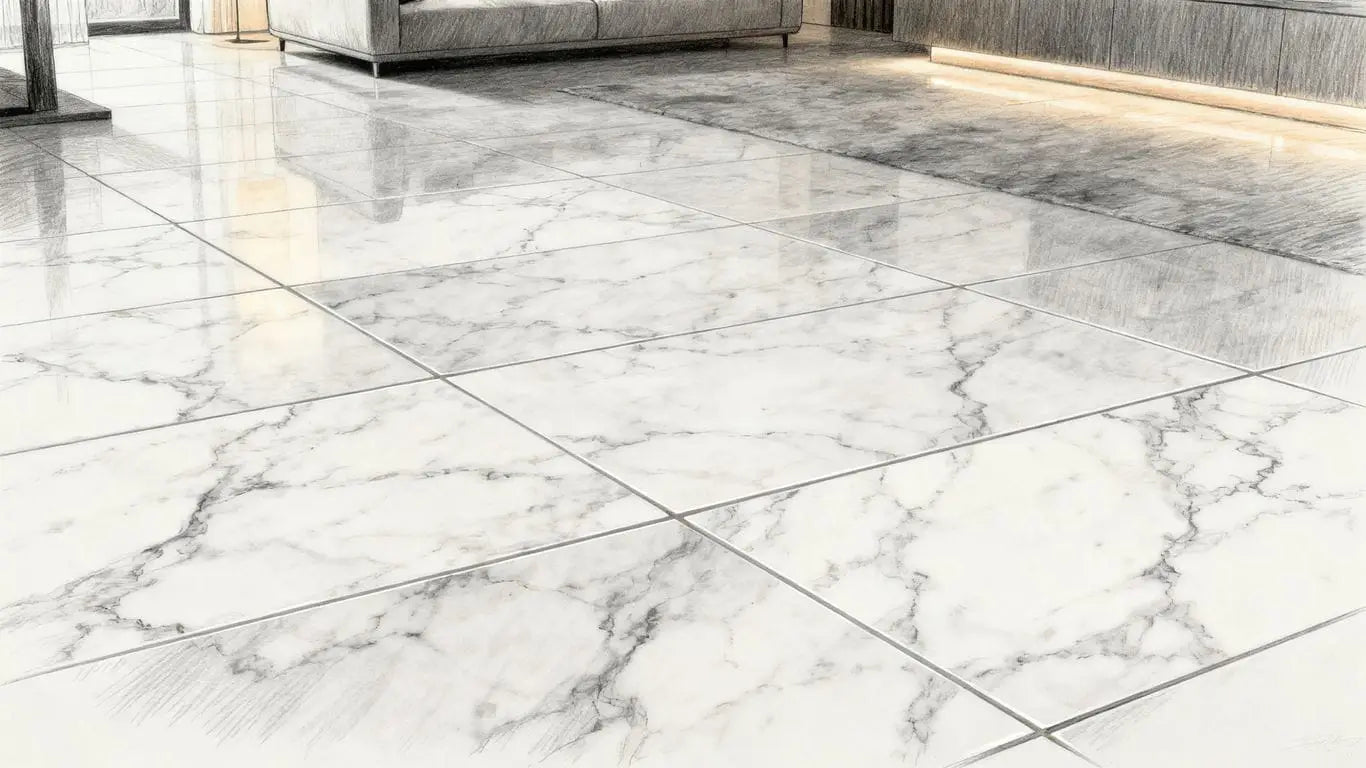 Living room flooring in premium stone