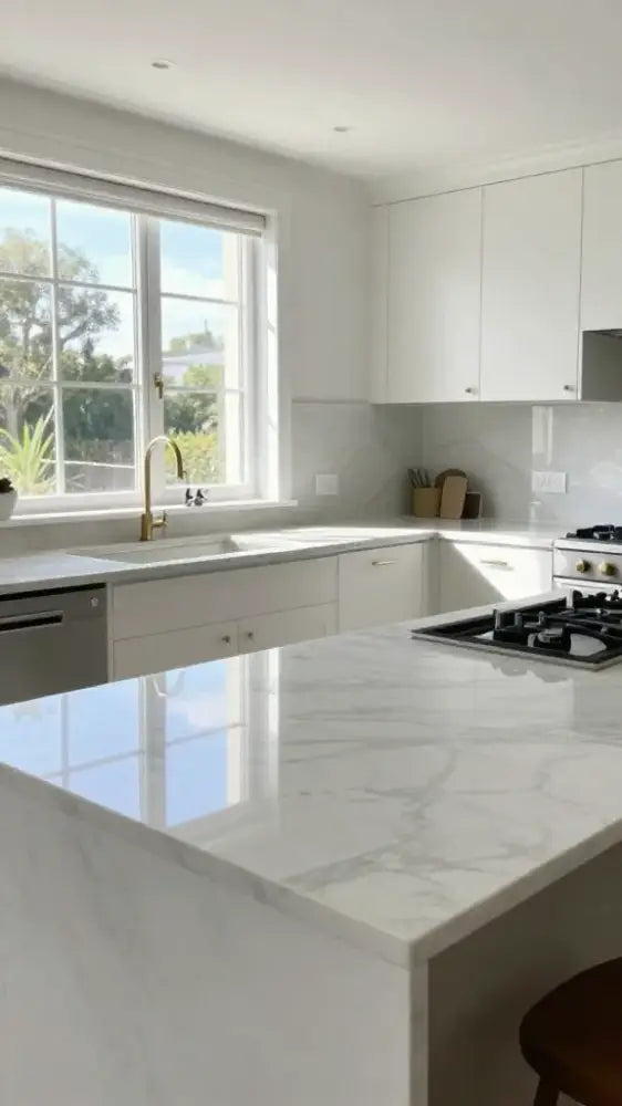 Polished Kitchen Countertops for Bright Spaces